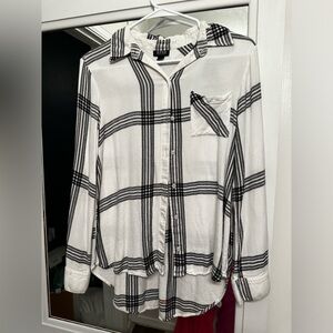 White and black flannel shirt